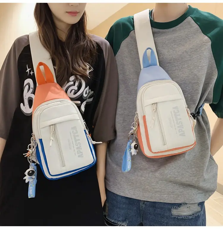 Women's Trendy Crossbody Backpack Orange White Sports Student Bag — feature 25