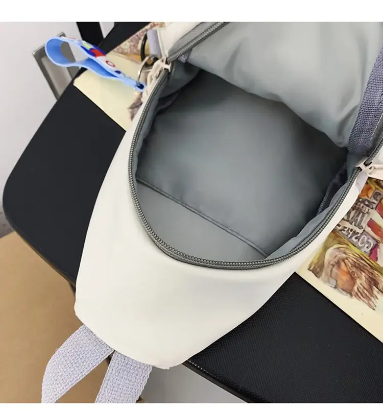 Women's Trendy Crossbody Backpack Orange White Sports Student Bag — feature 7