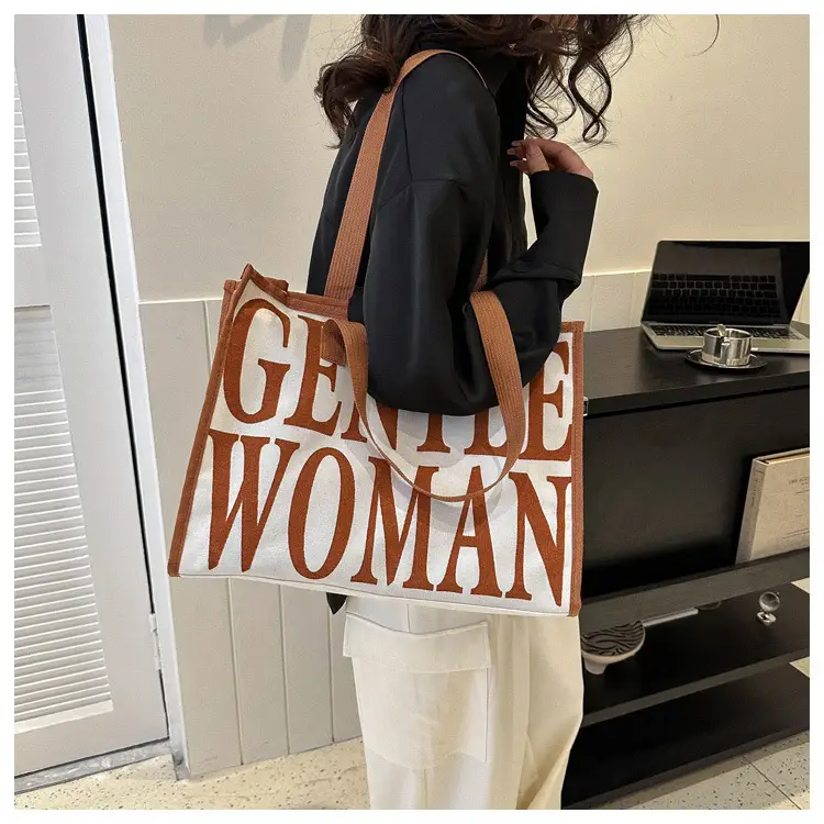 Green Letter Canvas Tote Bag for Women 2023 — feature 12