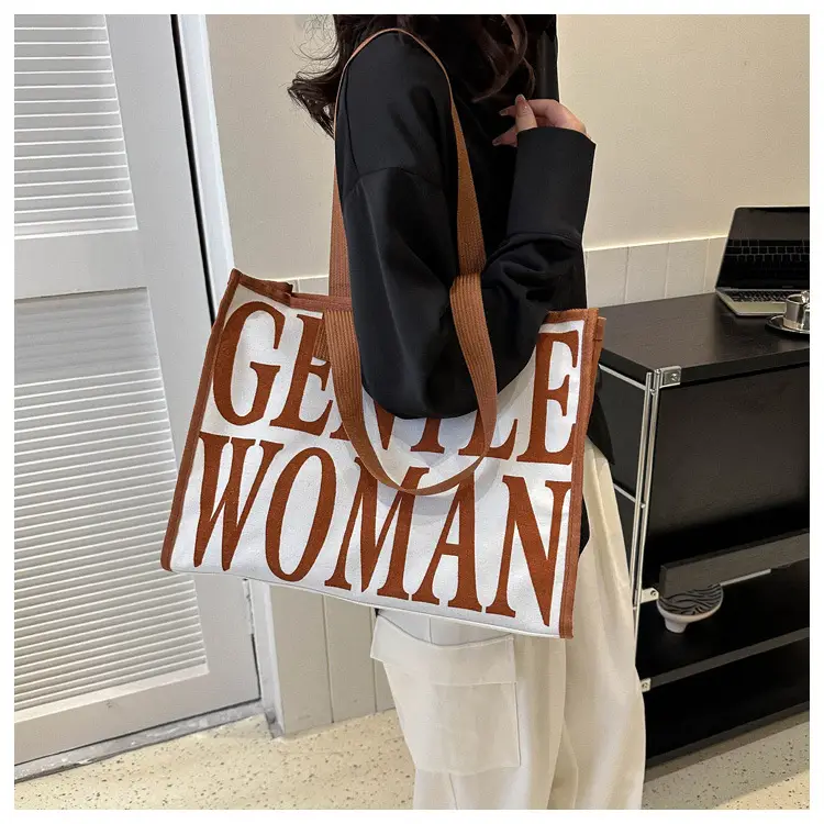 Green Letter Canvas Tote Bag for Women 2023 — feature 13