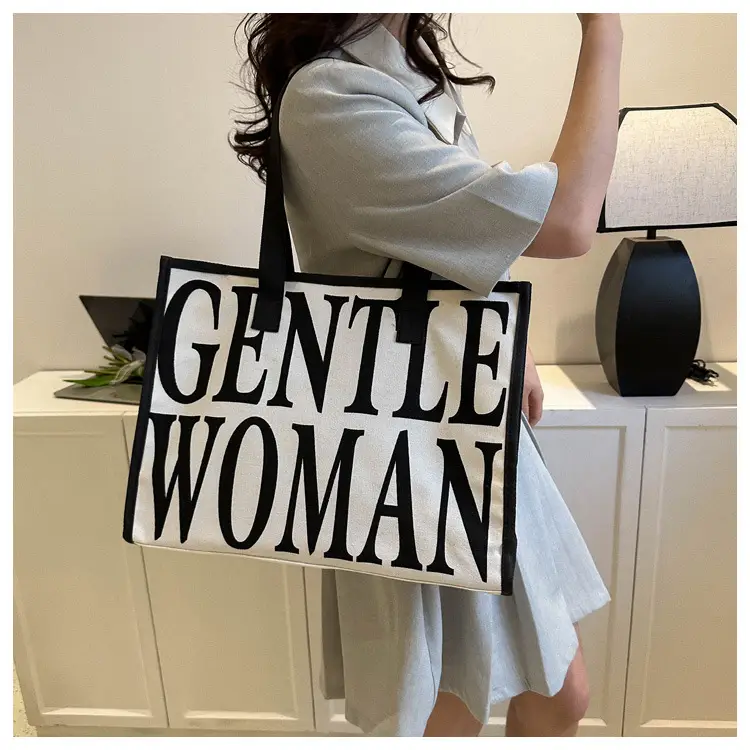 Green Letter Canvas Tote Bag for Women 2023 — feature 14