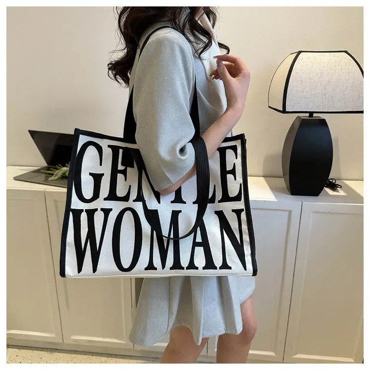 Green Letter Canvas Tote Bag for Women 2023 — feature 15