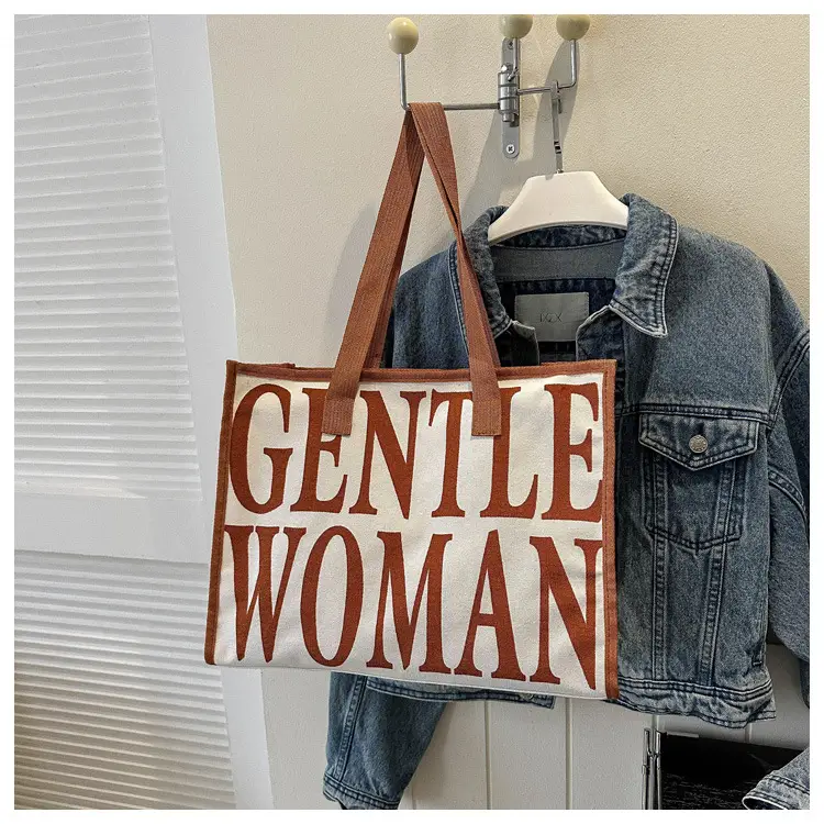 Green Letter Canvas Tote Bag for Women 2023 — feature 19