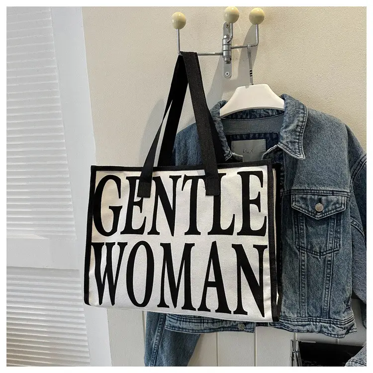 Green Letter Canvas Tote Bag for Women 2023 — feature 21