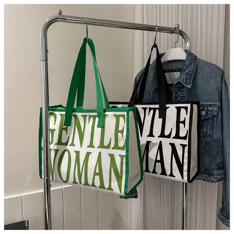 Green Letter Canvas Tote Bag for Women 2023 — feature 22