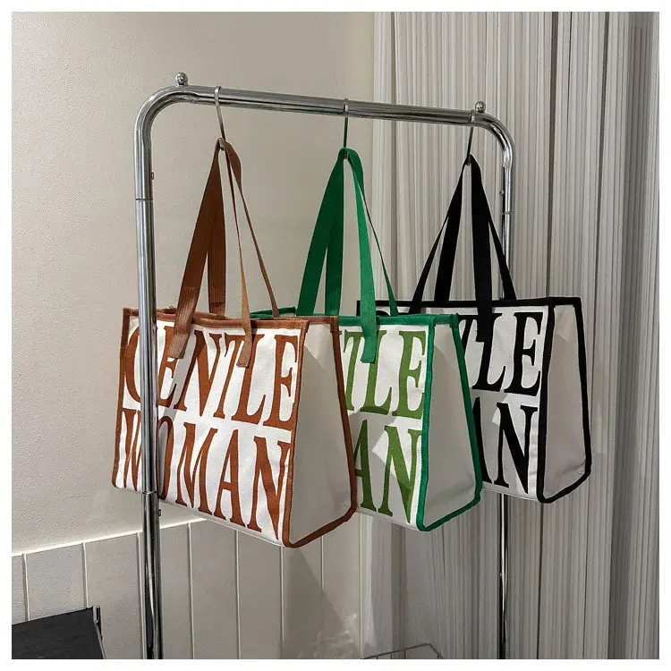 Green Letter Canvas Tote Bag for Women 2023 — feature 24