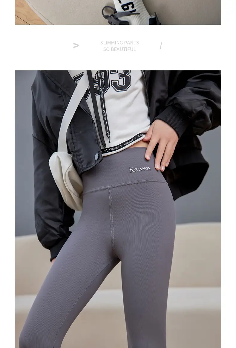 Girls Yoga Knee Length High Waist Leggings Black — feature 19