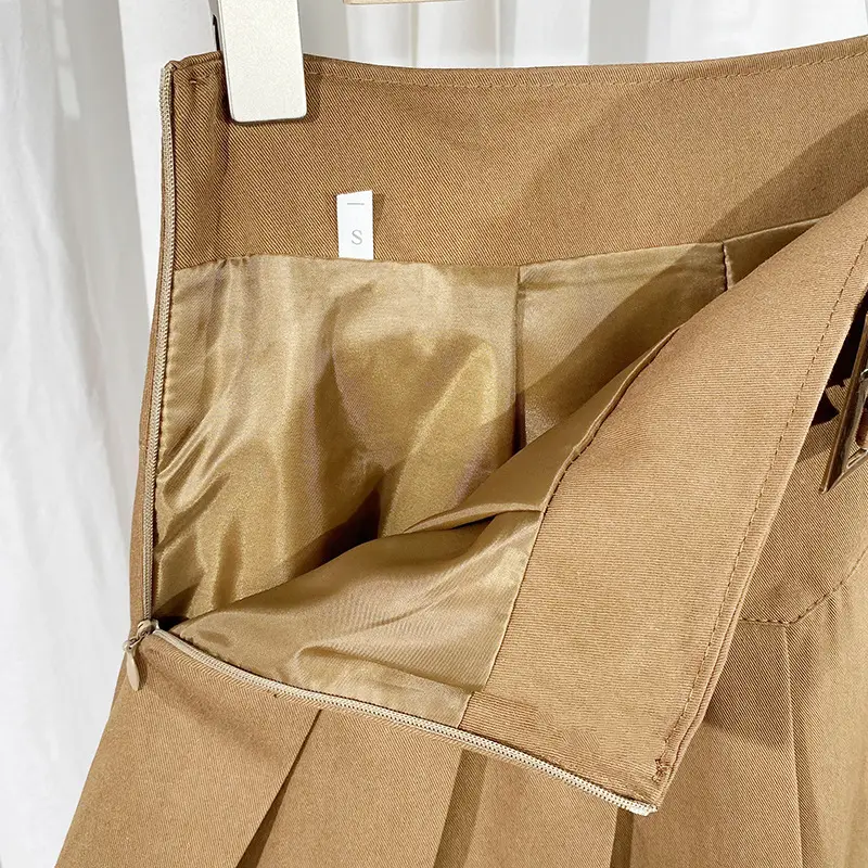Hot Girl Pleated Skirt with Belt High Waist — feature 9