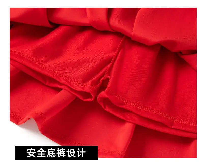 Chinese Kids Red T-Shirt Shorts Set for School Dance — feature 7