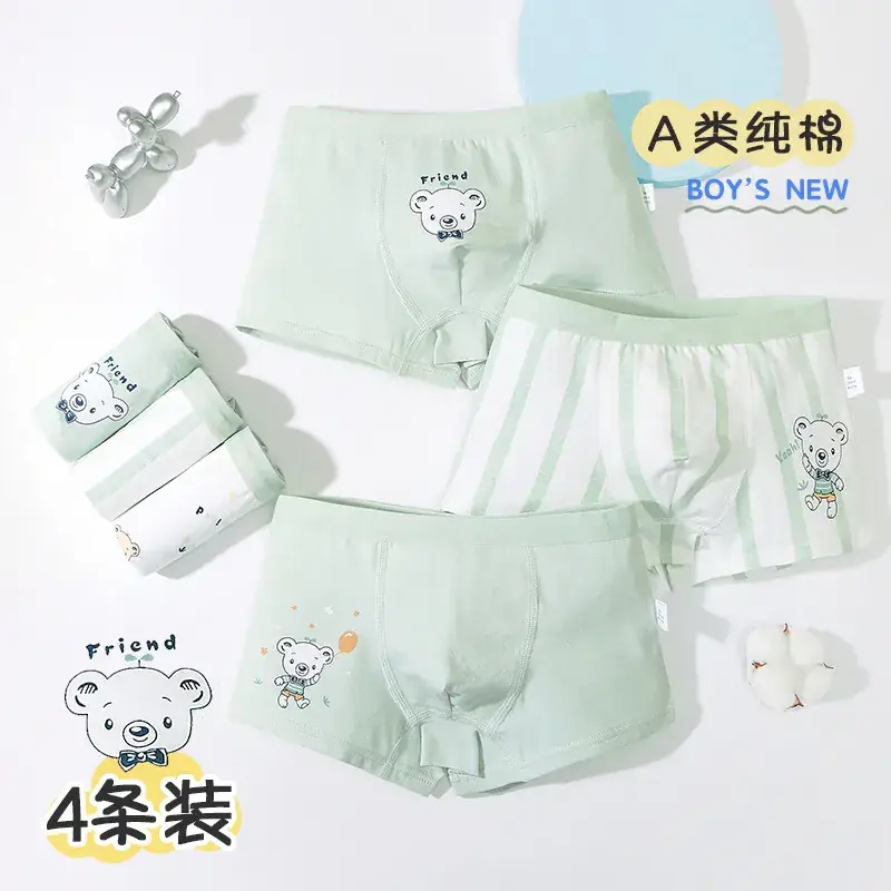 Boys Cotton Bear Printed Boxer Pants No Ass Large - Image 15