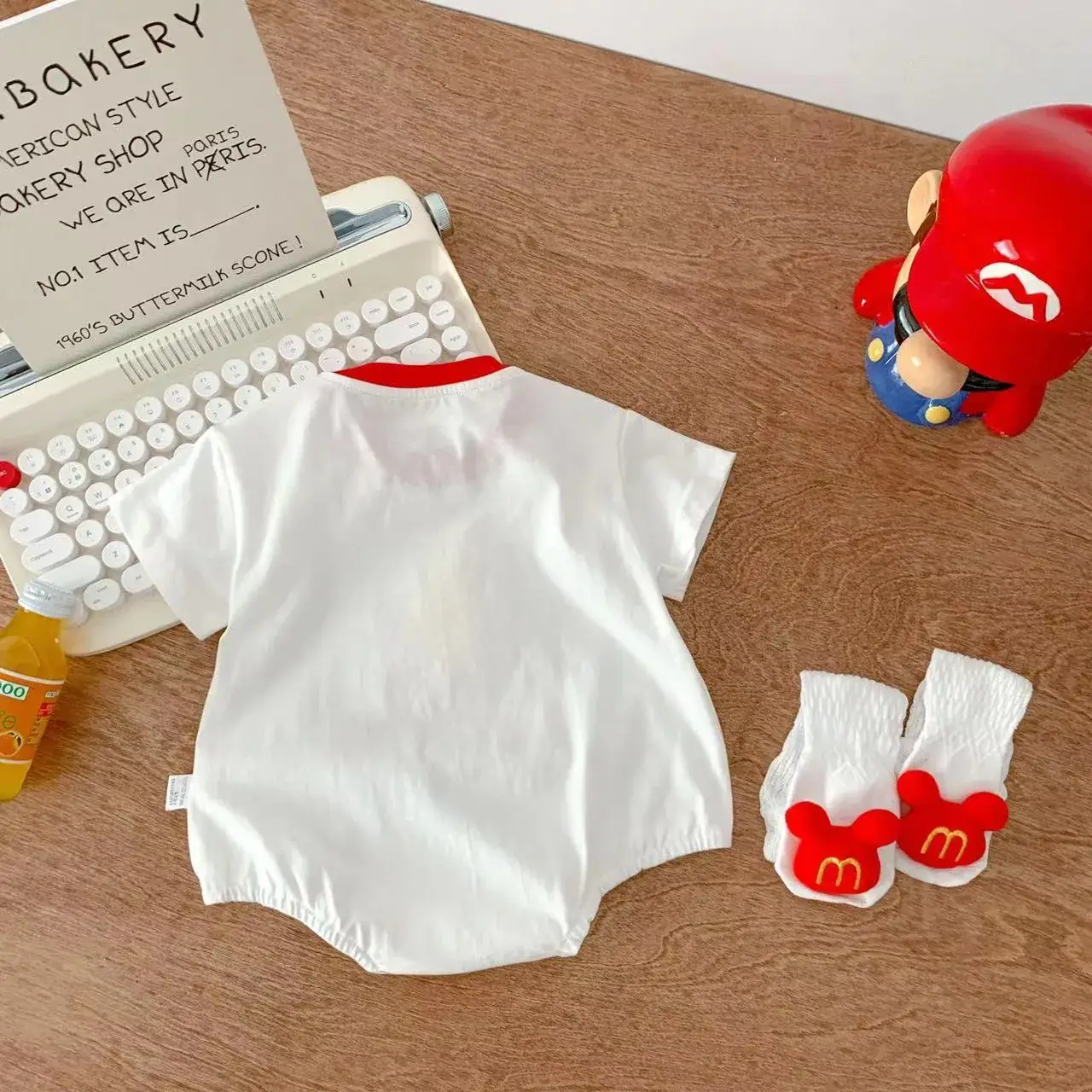 Newborn Baby Short Sleeve Bag Fat Clothes White - Image 5