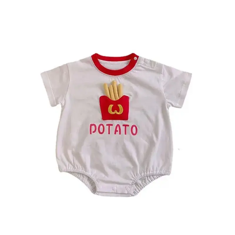 Newborn Baby Short Sleeve Bag Fat Clothes White - Image 6