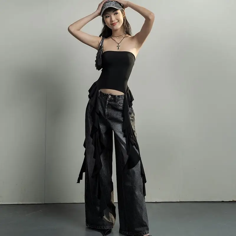 2023 Hot Girl Ruffled Off-Shoulder Top with Ruffles — feature 3