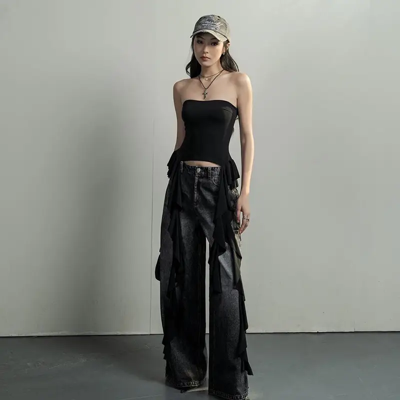 2023 Hot Girl Ruffled Off-Shoulder Top with Ruffles — feature 4