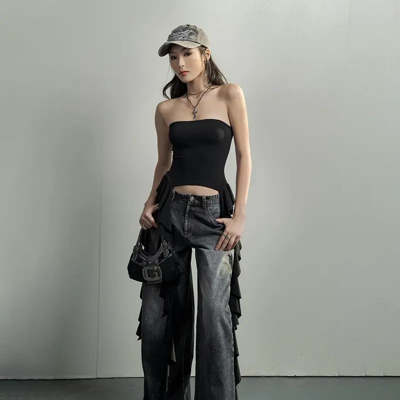 2023 Hot Girl Ruffled Off-Shoulder Top with Ruffles — feature 5