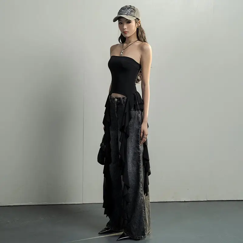 2023 Hot Girl Ruffled Off-Shoulder Top with Ruffles — feature 6