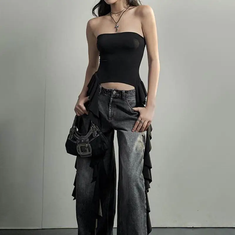 2023 Hot Girl Ruffled Off-Shoulder Top with Ruffles — feature 7