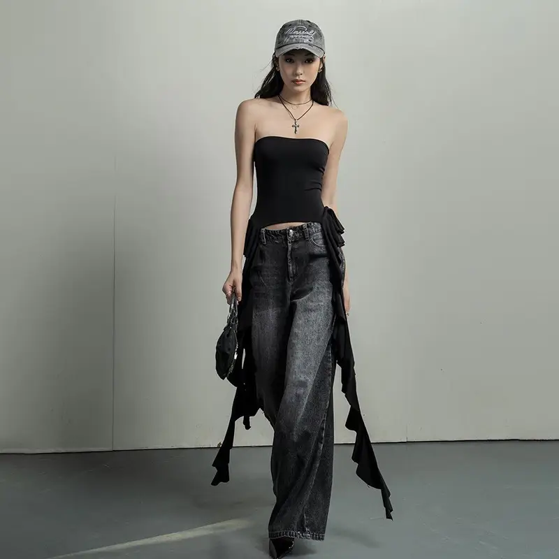 2023 Hot Girl Ruffled Off-Shoulder Top with Ruffles — feature 8