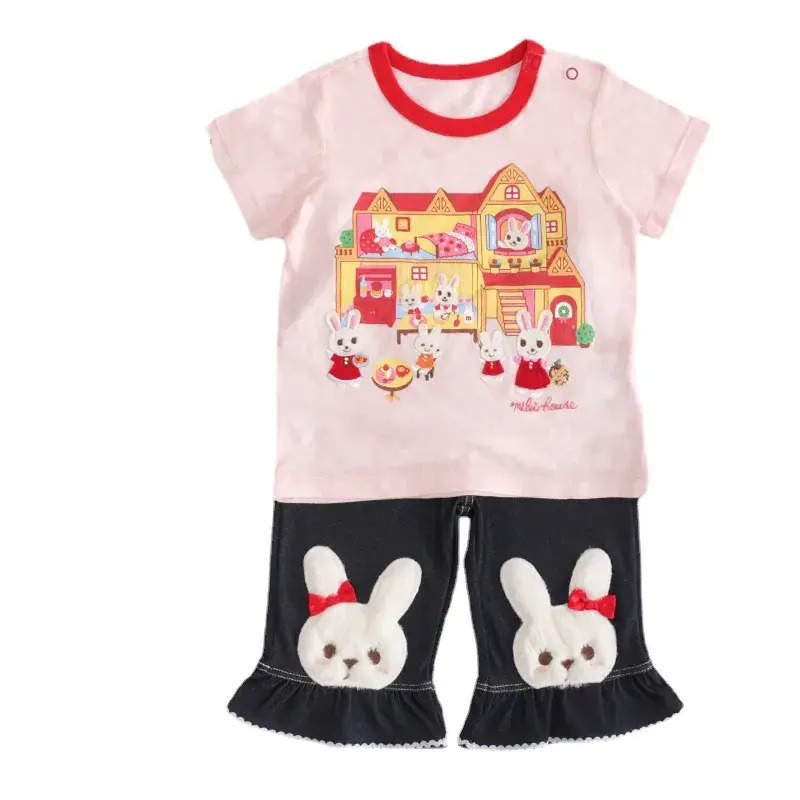 Xiulan Dengbo Girls Cartoon Bunny Patch Capri Pants Spring New Style - Image 6