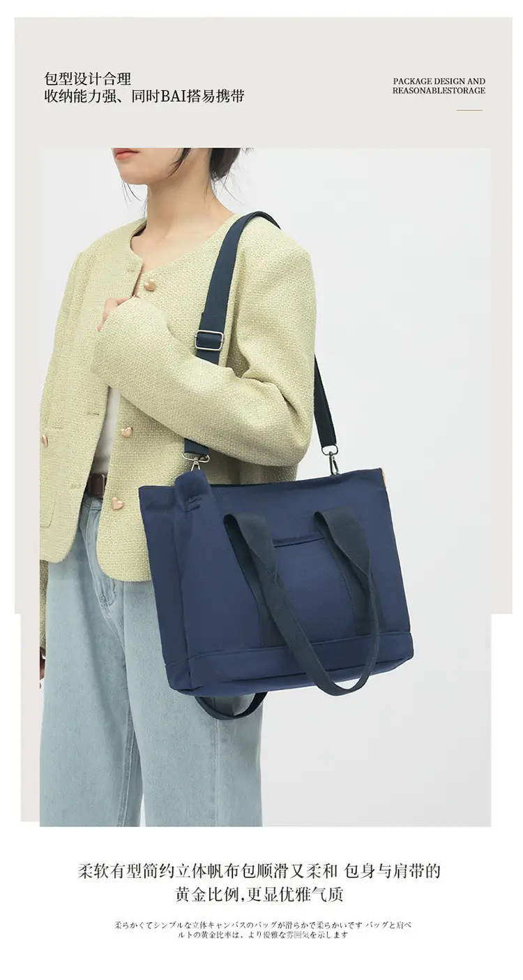Women's Canvas Shoulder Bag Large Capacity Summer New Commuter — feature 8
