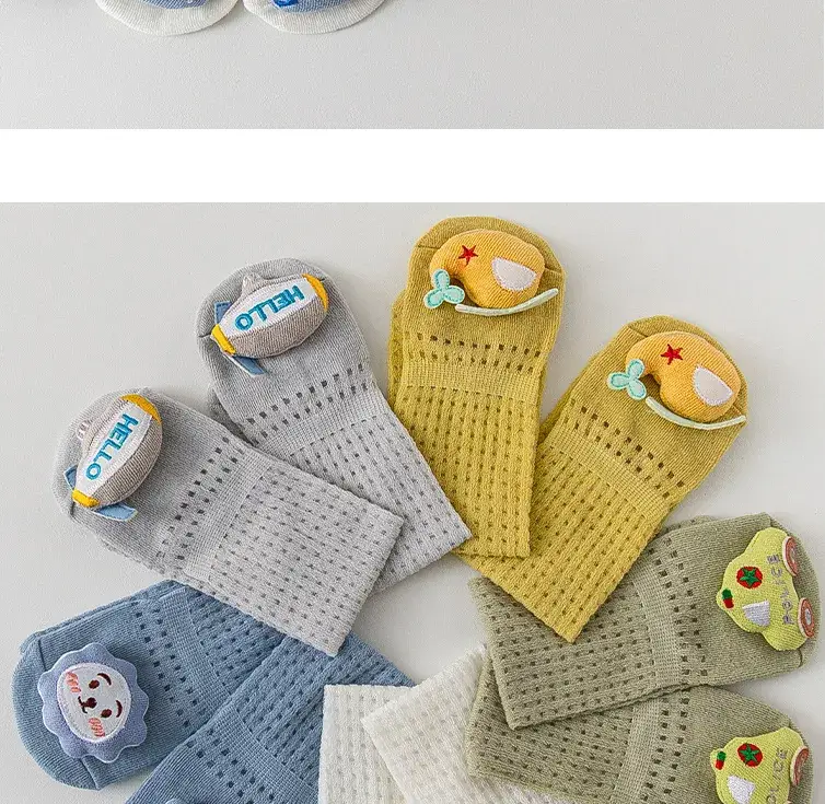 Baby Cartoon Over-the-Knee Calf Socks Beige Cotton Summer — feature 13