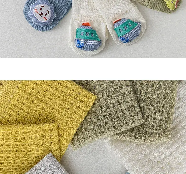 Baby Cartoon Over-the-Knee Calf Socks Beige Cotton Summer — feature 14