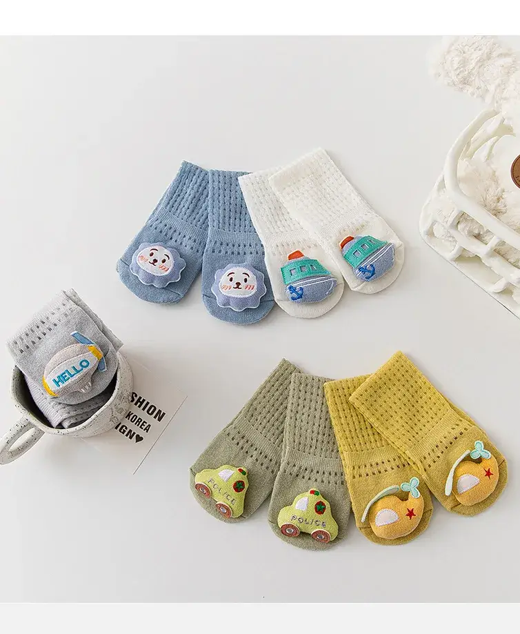 Baby Cartoon Over-the-Knee Calf Socks Beige Cotton Summer — feature 18