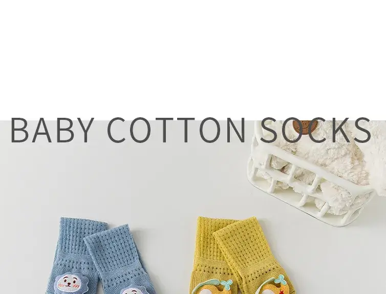 Baby Cartoon Over-the-Knee Calf Socks Beige Cotton Summer — feature 5