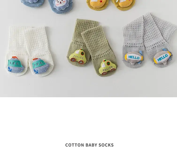 Baby Cartoon Over-the-Knee Calf Socks Beige Cotton Summer — feature 6