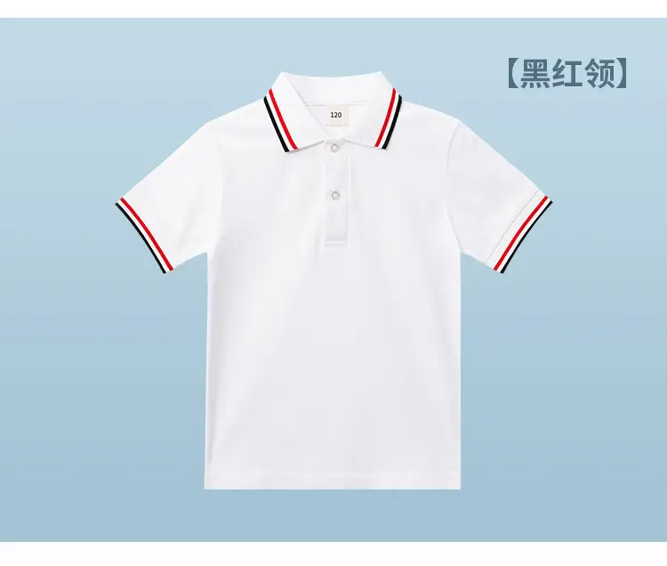 White Cotton Polo Shirt for Boys Girls Summer School Uniform — feature 13