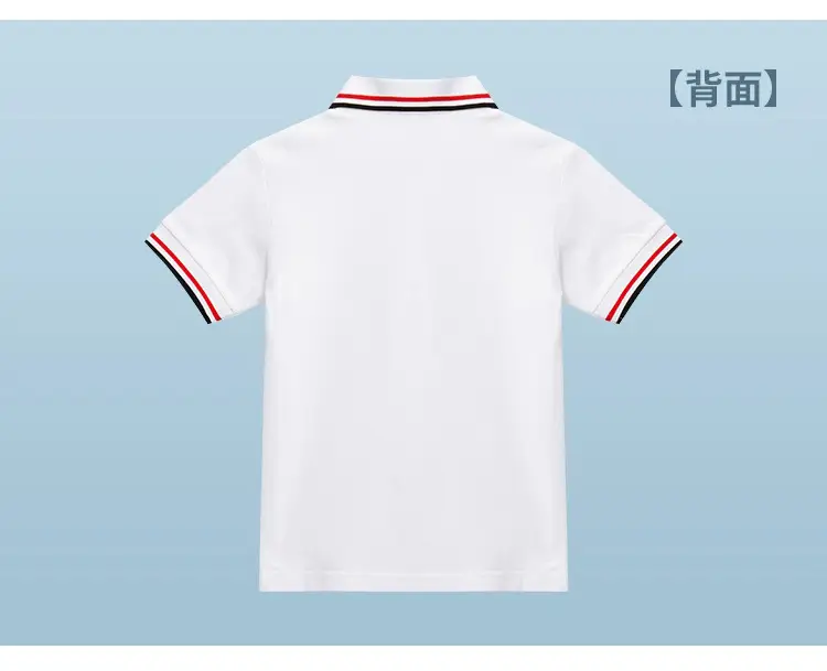White Cotton Polo Shirt for Boys Girls Summer School Uniform — feature 14
