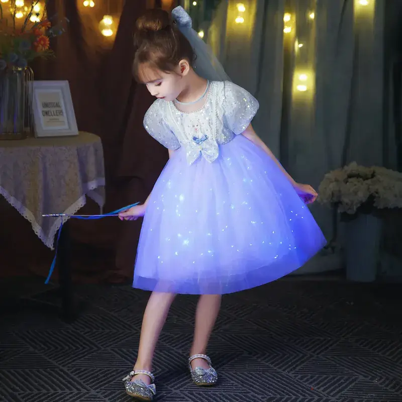 Frozen Luminous Skirted Princess Dress for Girls Summer - Image 5