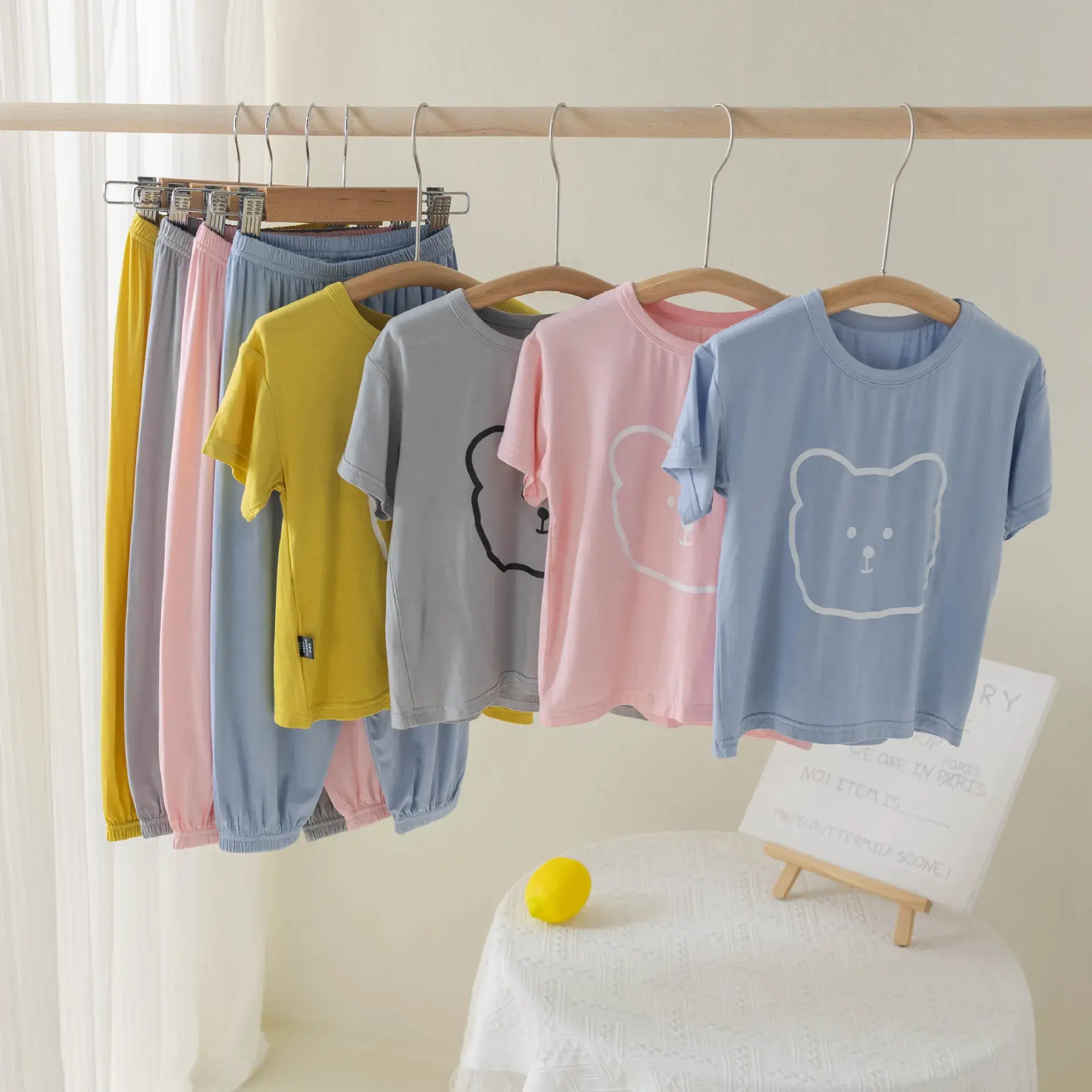 Children's Modal Pajamas Summer Trousers Ice Silk Home Suit - Image 6