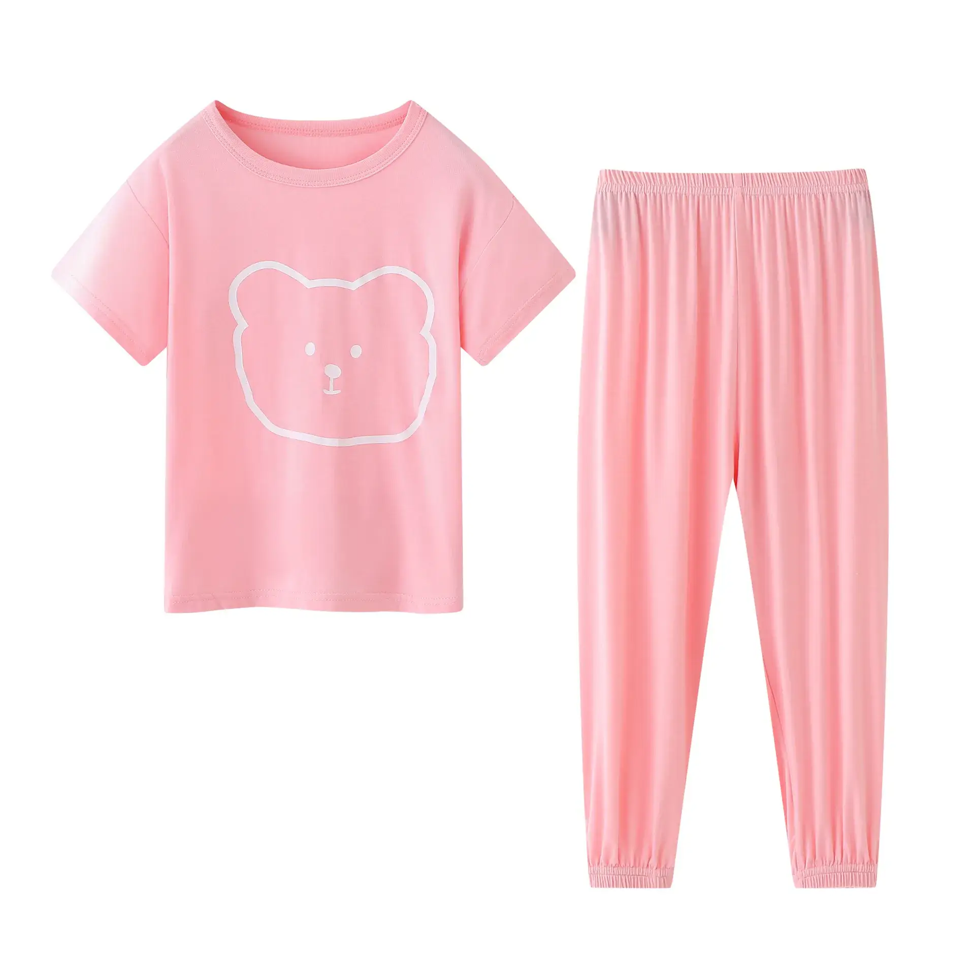 Children's Modal Pajamas Summer Trousers Ice Silk Home Suit - Image 9