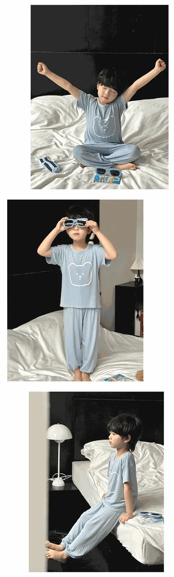 Children's Modal Pajamas Summer Trousers Ice Silk Home Suit — feature 10