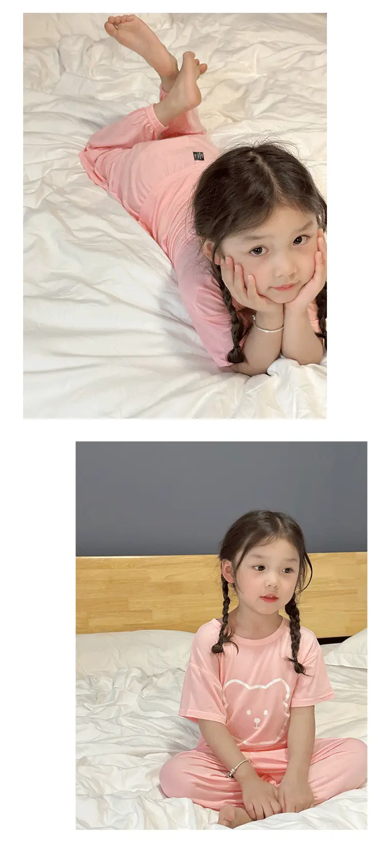 Children's Modal Pajamas Summer Trousers Ice Silk Home Suit — feature 12