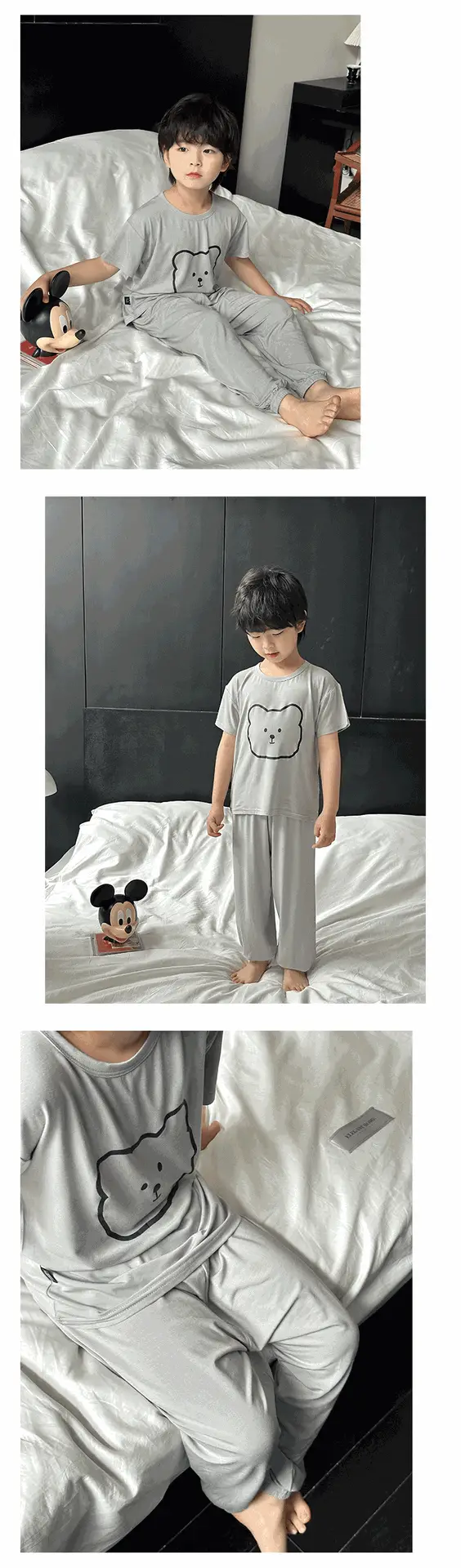Children's Modal Pajamas Summer Trousers Ice Silk Home Suit — feature 8