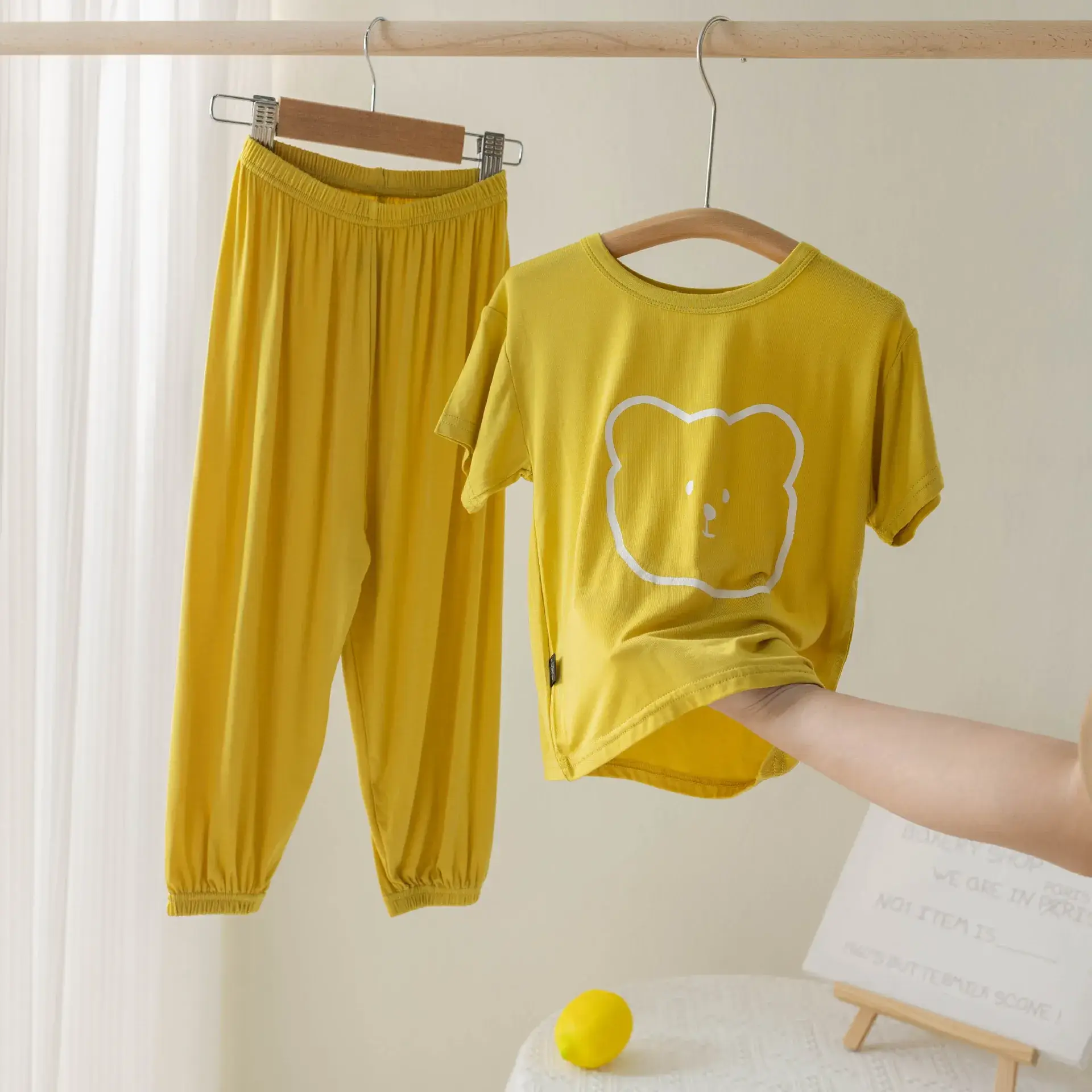Children's Modal Pajamas Summer Trousers Ice Silk Home Suit - Image 2