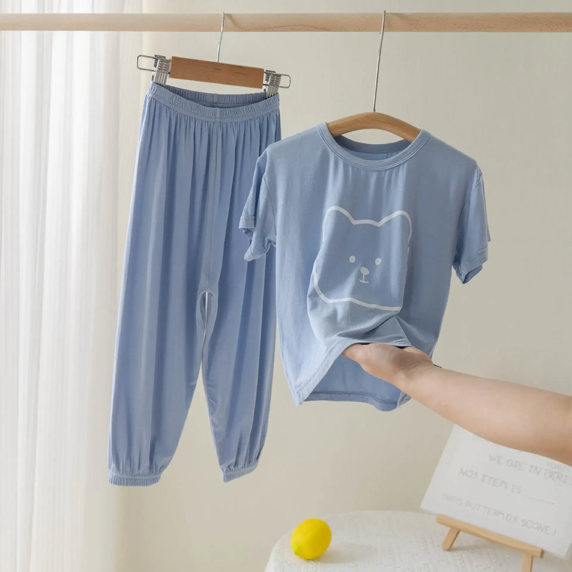 Children's Modal Pajamas Summer Trousers Ice Silk Home Suit - Image 4