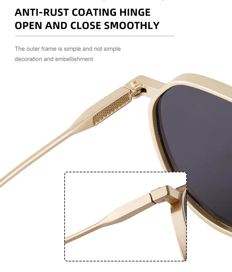 Men's Metal Aviator Sunglasses Silver Oval Frame — feature 30