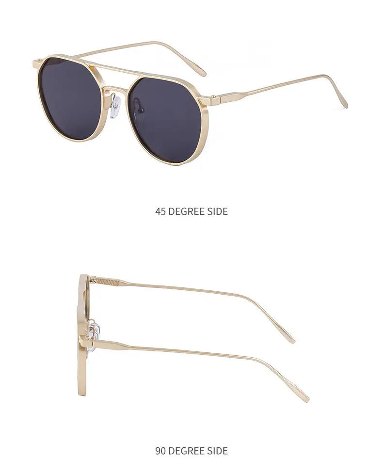 Men's Metal Aviator Sunglasses Silver Oval Frame — feature 36