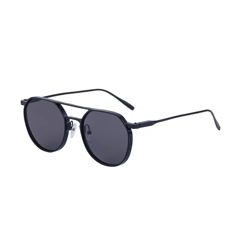 Men's Metal Aviator Sunglasses Silver Oval Frame