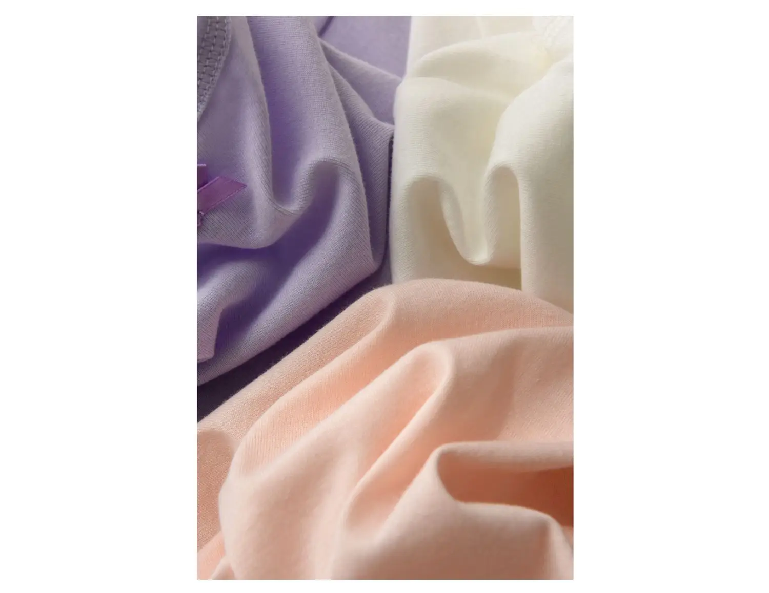 Lilac Cotton Round Neck Bow Short Sleeve Girl's T-Shirt — feature 1