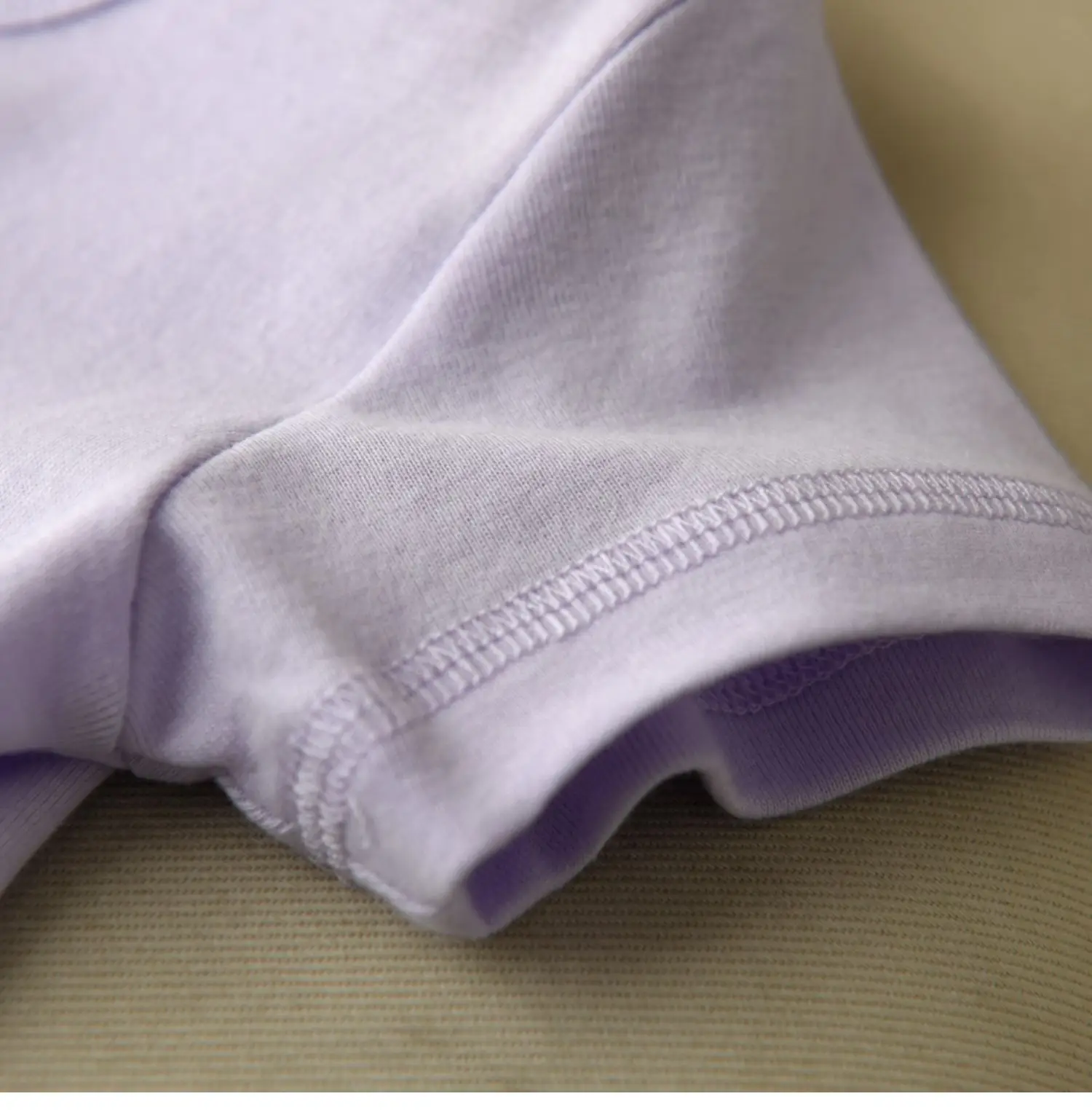 Lilac Cotton Round Neck Bow Short Sleeve Girl's T-Shirt — feature 40