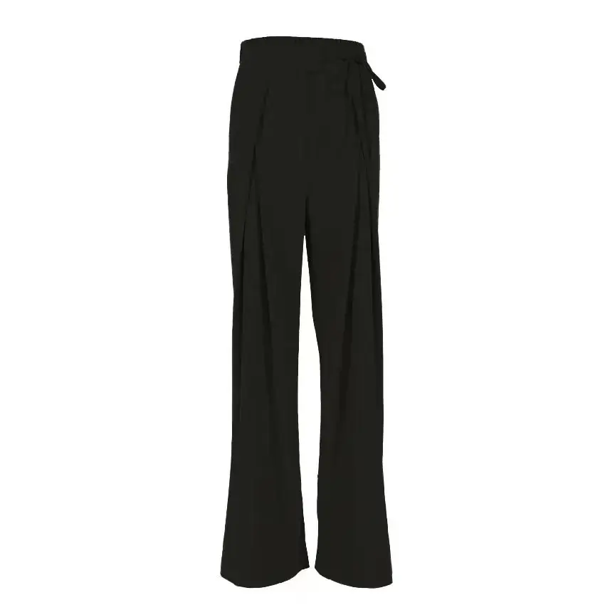 Women Loose Red Wide Leg Pants High Waist Casual Summer - Image 3