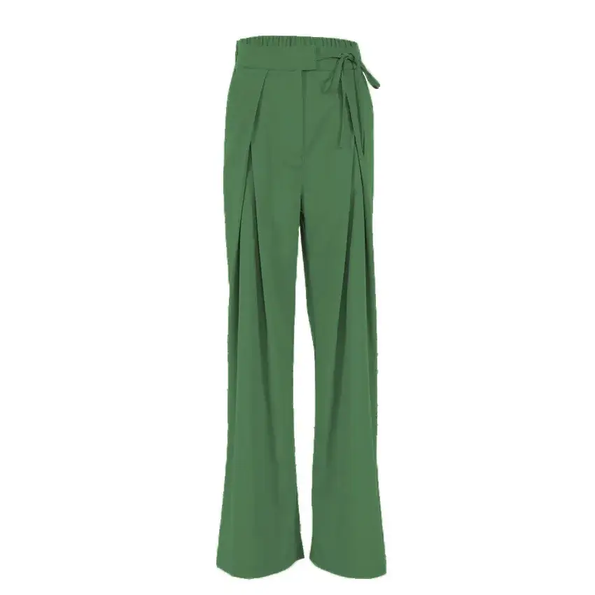 Women Loose Red Wide Leg Pants High Waist Casual Summer - Image 5