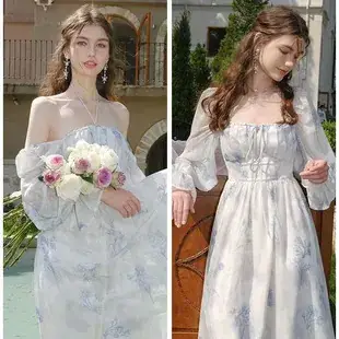 French Court Princess Floral Two-Piece Dress Women Summer — feature 28