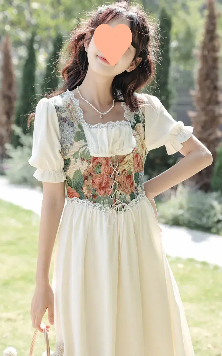 French Court Princess Floral Two-Piece Dress Women Summer — feature 40