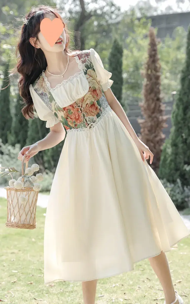 French Court Princess Floral Two-Piece Dress Women Summer — feature 41
