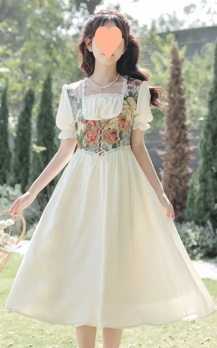 French Court Princess Floral Two-Piece Dress Women Summer — feature 42